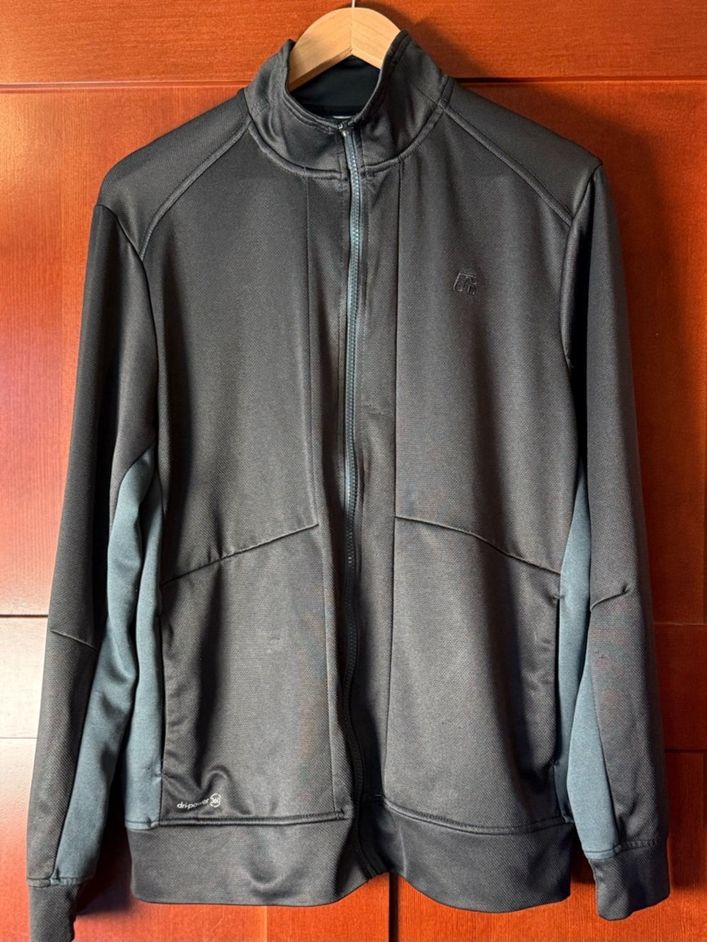 Russell Athletic Charcoal Dri-Power 360 Zip Front Jacket Size Medium